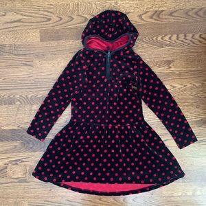 Gymboree Holiday Hooded Velour Polka Dots Dress